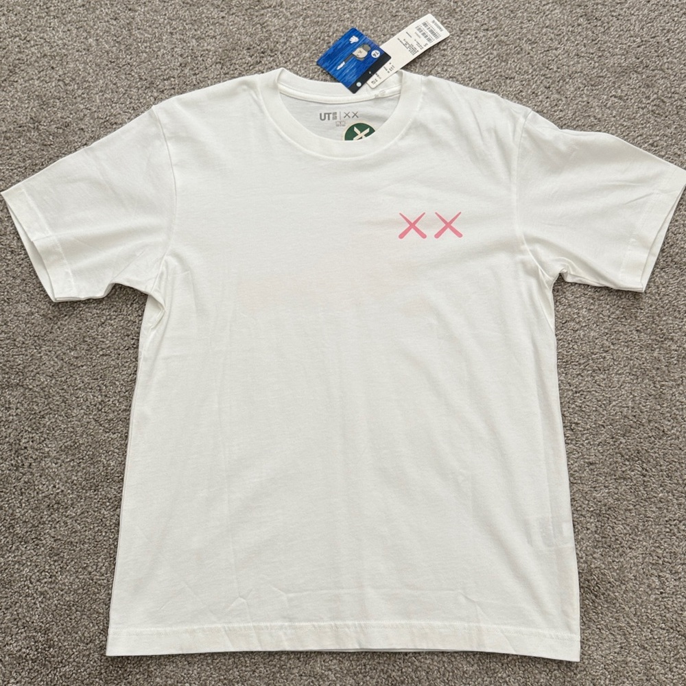 White T-Shirt with Pink XX Design (Kaws) Tee
